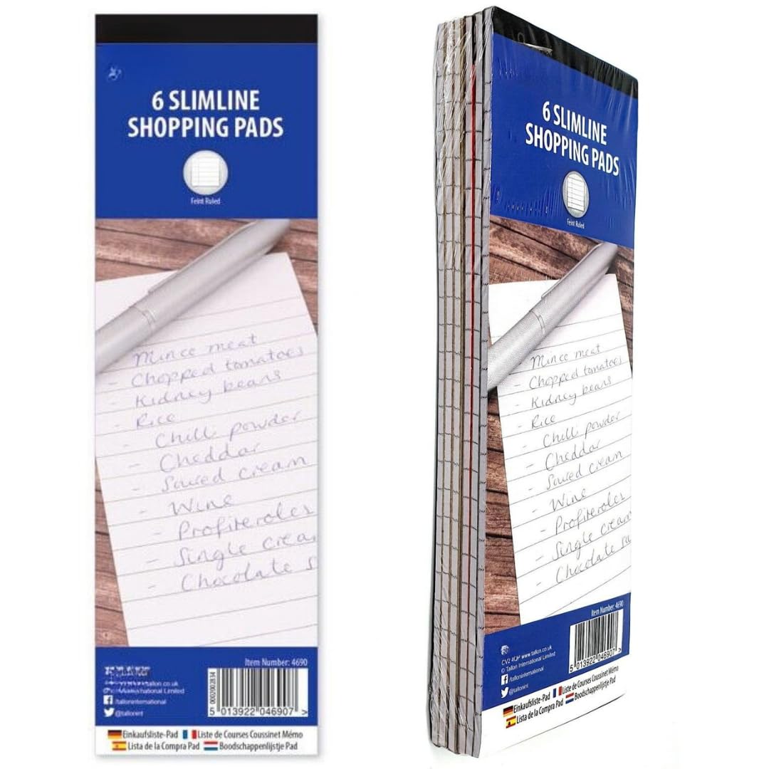 LND Gifts Shopping List Notebook Set Of 6 Pads Slimline Notepads