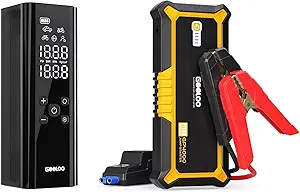 GOOLOO GP4000 Jump Starter 4000A Peak Car Starter (All Gas,up to 10.0L Diesel Engine) SuperSafe 12V Lithium Jump Box & GOOLOO GT150 Tire Inflator Portable Air Compressor