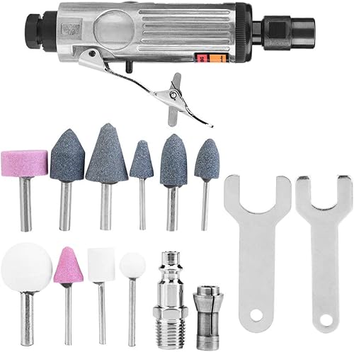Miniatura 2 de Kit de amoladora de lijadora de aire, máquina pulidora Herramienta de troquelado de aire, juego de herramientas de molienda neumática de metal para