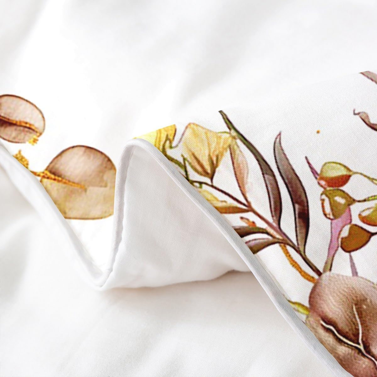 Erosebridal Highland Cow Bedding Set King Rustic Farmhouse 100% Cotton Duvet Cover Brown Boho Eucalyptus Leaves Comforter Cover for Kids Boys Girls Adults Floral Farm Animal Print Bed Set 3 Pcs