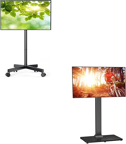 Perlegear Soporte de TV con ruedas y soporte para TV Perlegear Floor con soporte