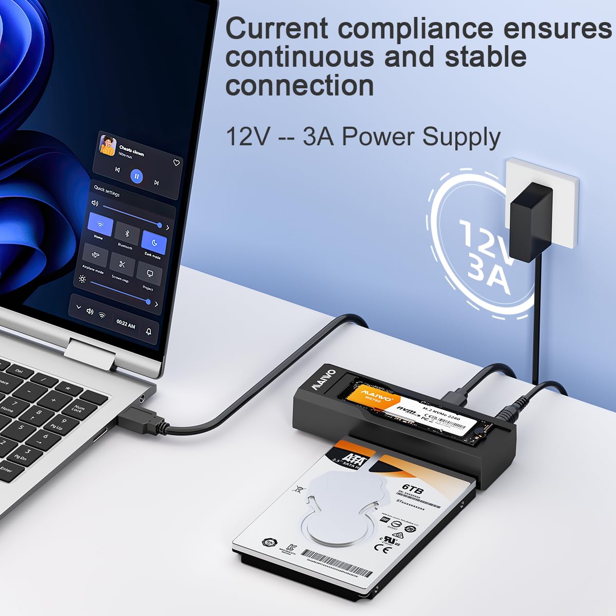 MAIWO M.2 NVMe a 2,5 '' 3,5 '' Offline Clone Enclosure, M.2 a SATA SSD HDD Cloner, USB-C Type-C Max 10Gbps Standalone Clone Duplicator