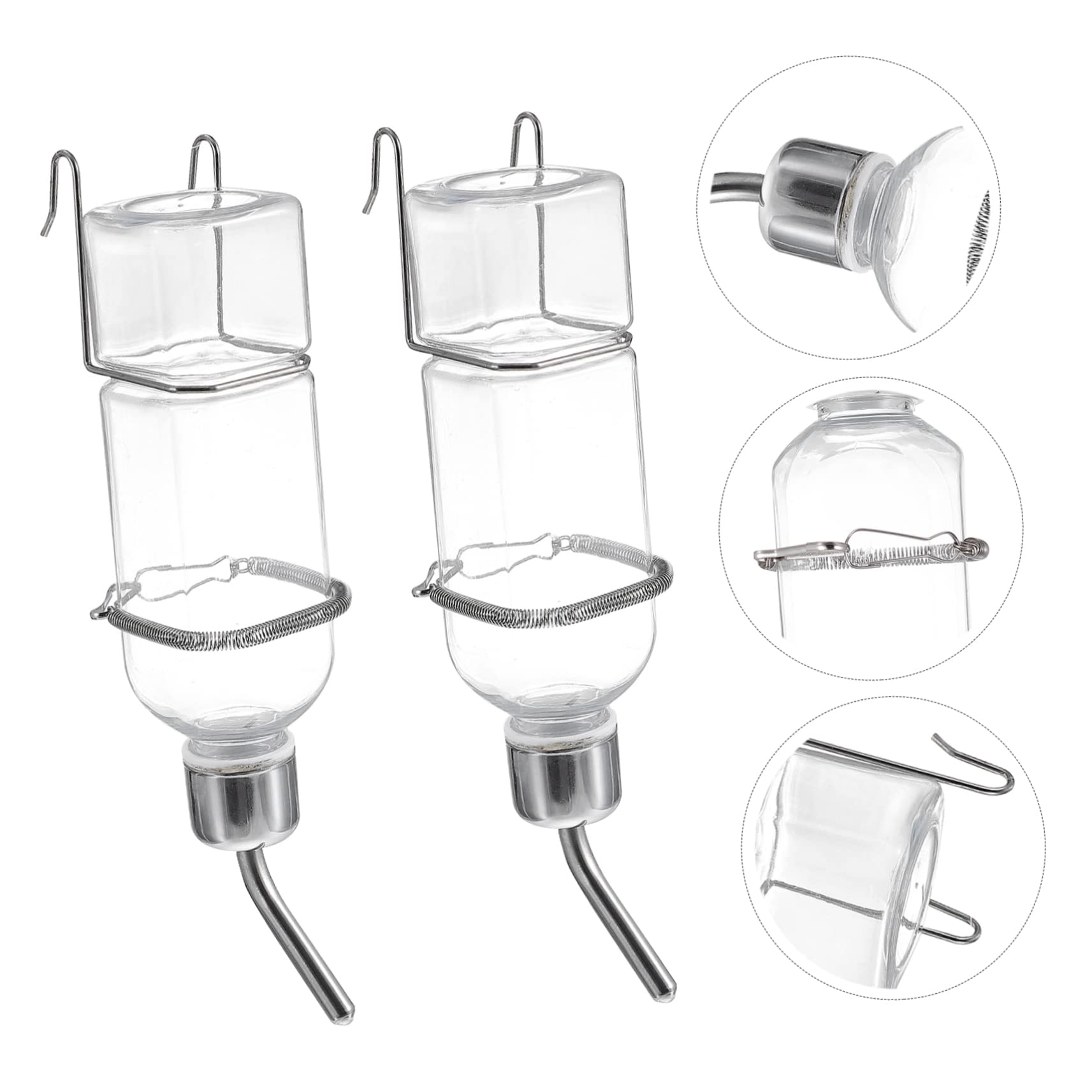 FRCOLOR 6piezas Bebedero para Mascotas De Plástico Soporte Colgante Botella De Agua para Conejos y Hámsters Sistema Antigravedad Sin Fugas para Jaulas y Uso Práctico