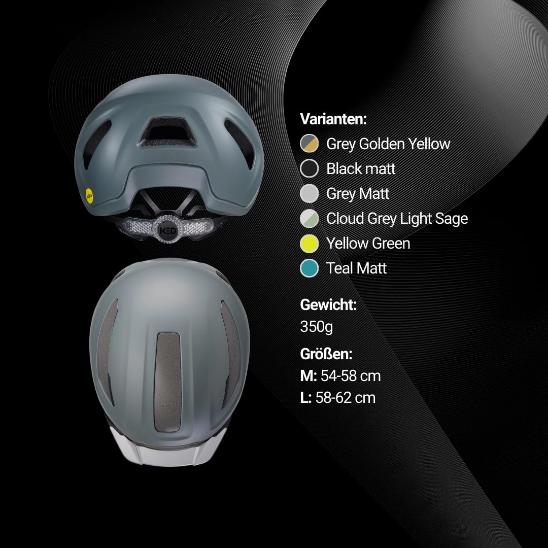 KED Reach DT1 Fahrradhelm – MIPS Schutz, K-Fit 3D Anpassung, Abnehmbares Visier, Rib Cage Belüftung, Individuell Einstellbar, Brillenhalter