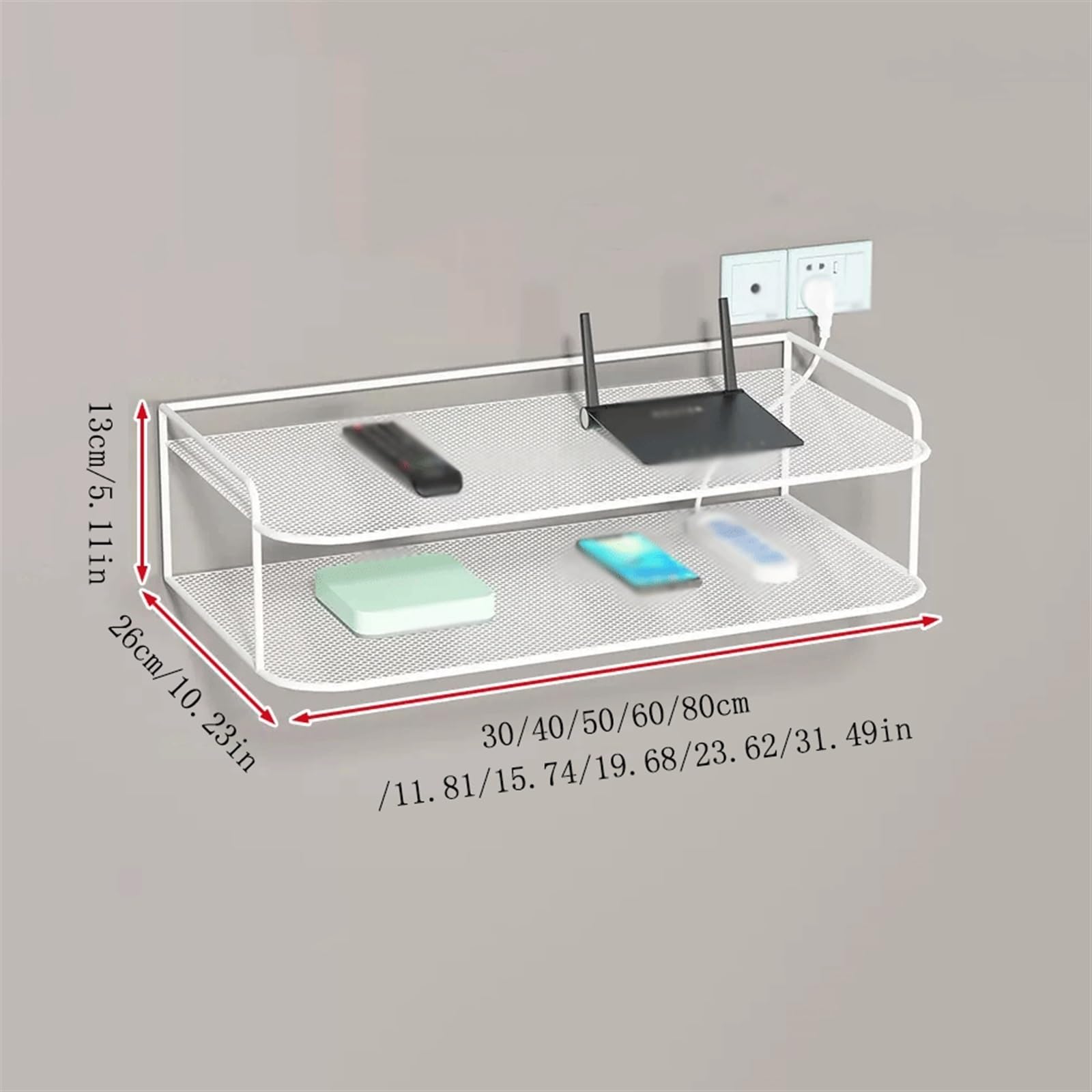 estante para ducha Estante de baño Estantes de pared de doble capa Sin agujeros Almacenamiento de malla metálica Negro, Blanco 30-80 cm(White,30)