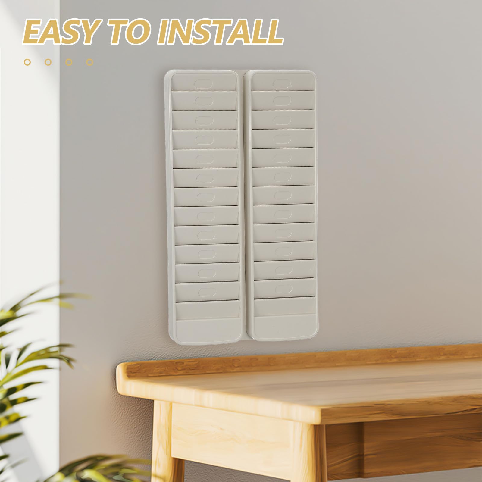 LIFKOME Tarjetero de Pared con 24 Compartimentos, Plástico Beige