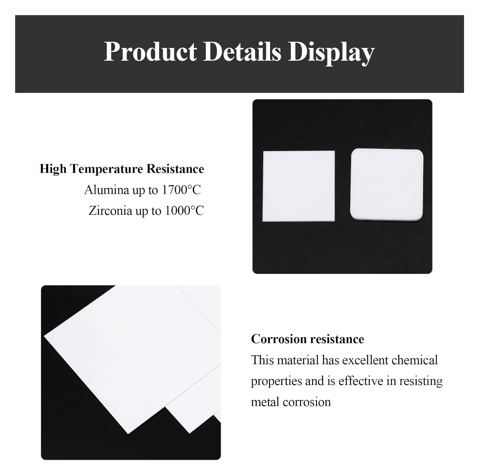 Lot de 10 feuilles isolantes carrées en céramique d'alumine, épaisseur 1 mm, adaptées aux pièces de précision et aux applications industrielles(25x30x1mm)