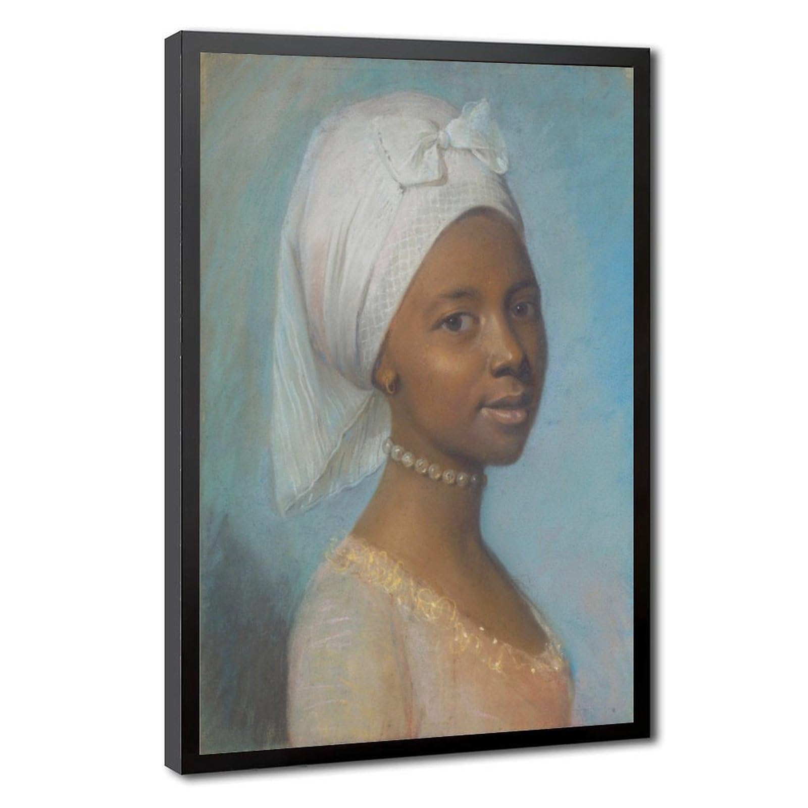 WCYB Portrait of A Young Woman Jean Etienne Liotard Prints Posters Canvas Deco Paintings Wall Art For Office Living Room Hangable Frame 20" L X 30" W