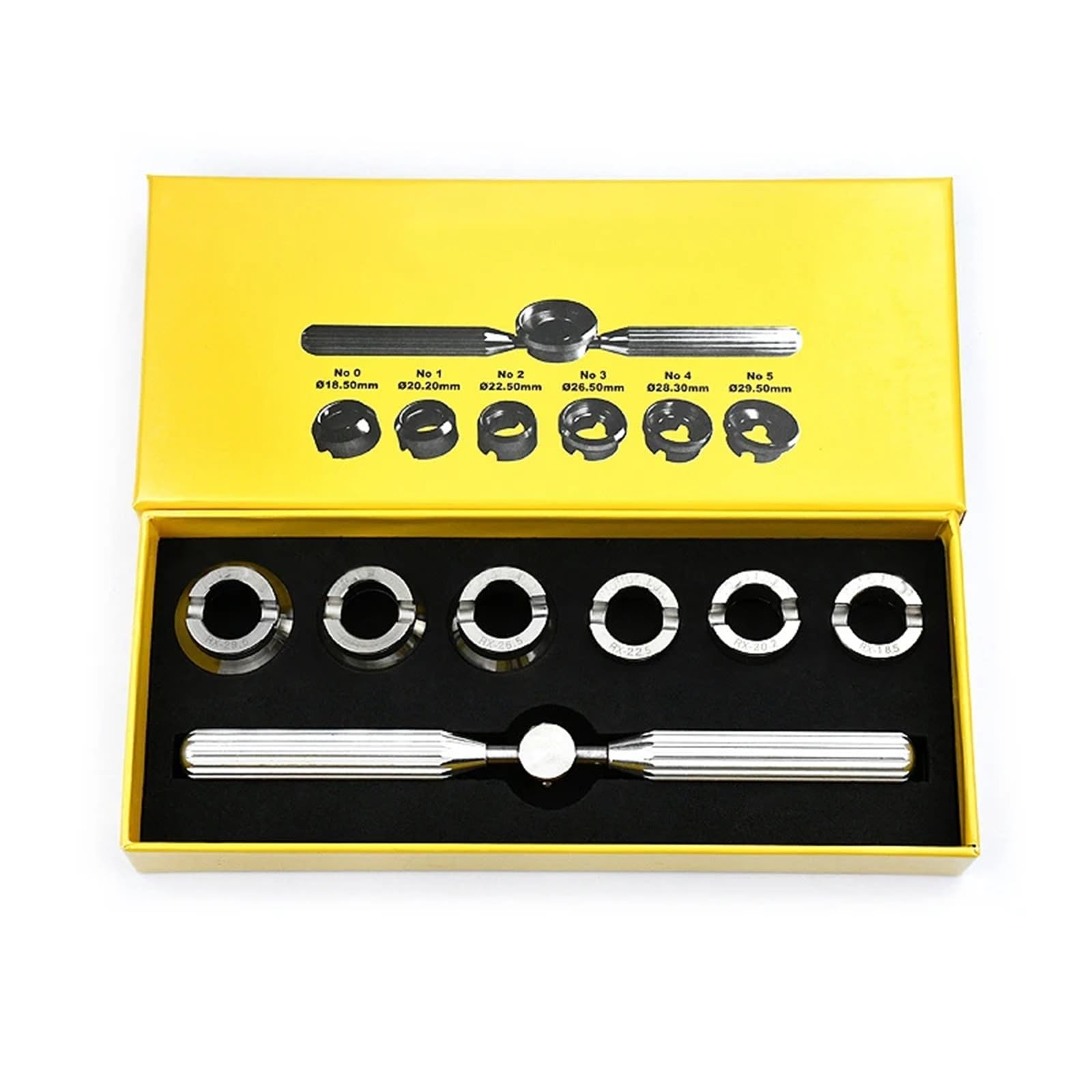 Juego de removedor Cubierta Trasera Reloj, Llave for con 6 Troqueles, Kits Herramientas reparación Relojes, Accesorios, Herramienta for para Abrir Tapa Trasera de Reloj