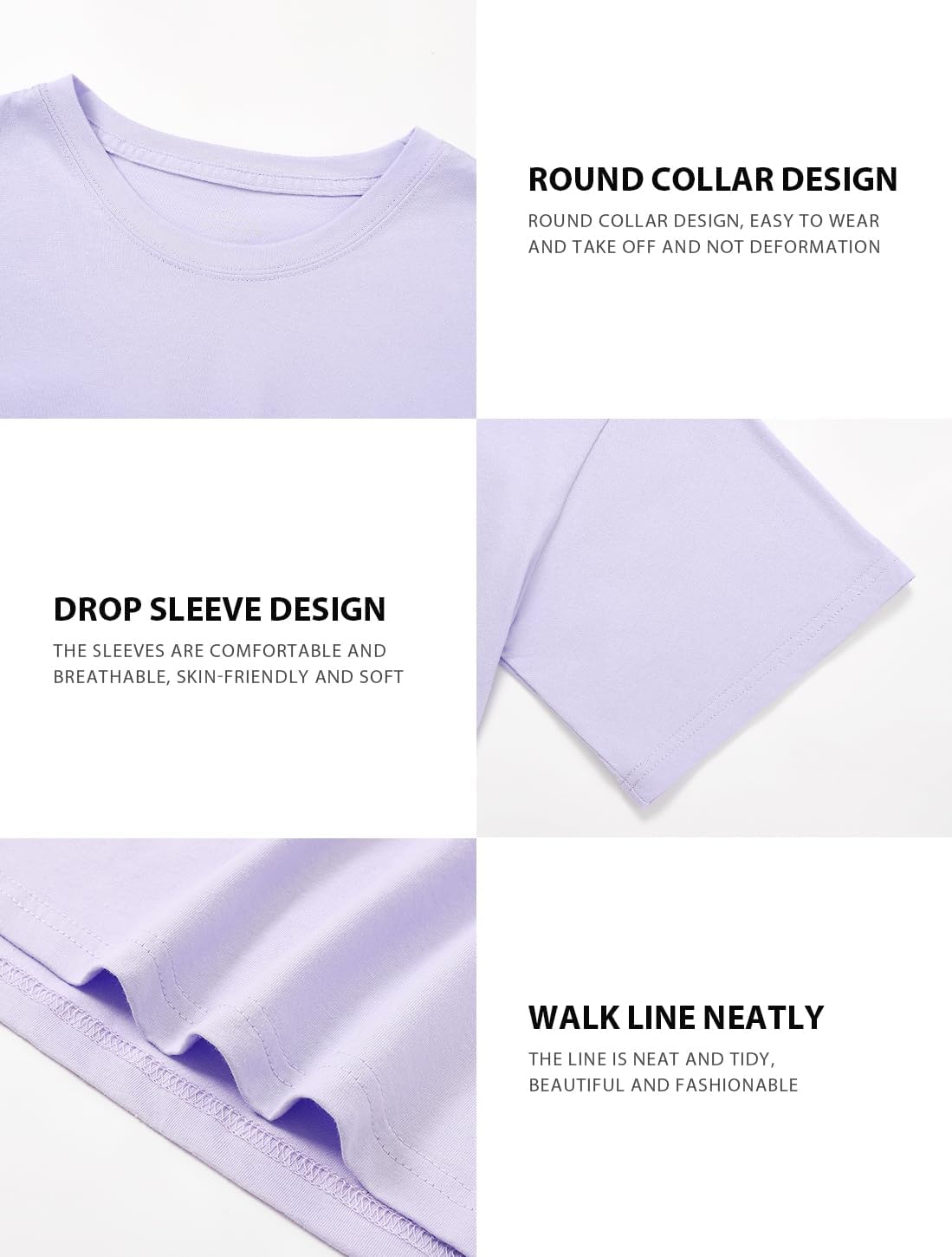 Cosy Pyro 4-Pack Women's Cotton Crop T-Shirts Short Sleeve Solid Cropped Athletic Top Round Neck Casual Workout Yoga Tees - Image 5