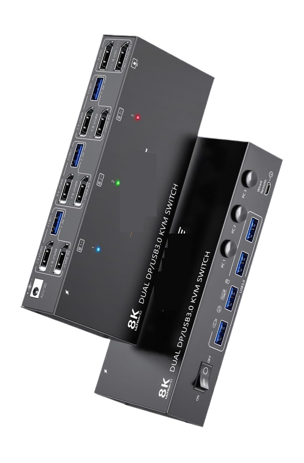 8K Displayport HDMI KVM Switch 2/3 Monitors 3 / 4Computers 8K@60Hz 4K@144Hz,Dual/Triple Monitor Mixed Display KVM with 4 USB3.0(4 in 2 Out,AU)-image-13