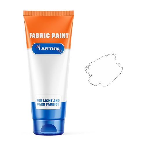 7 Artists White Fabric Paint 2 fl. oz – White Fabric Paint for Clothes Permanent | Textile Paint for Upholstery, Sneakers, Canvas Tote Bags, T-Shirt Painting | Pintura para Ropa y Zapatos - White Fabric Paint