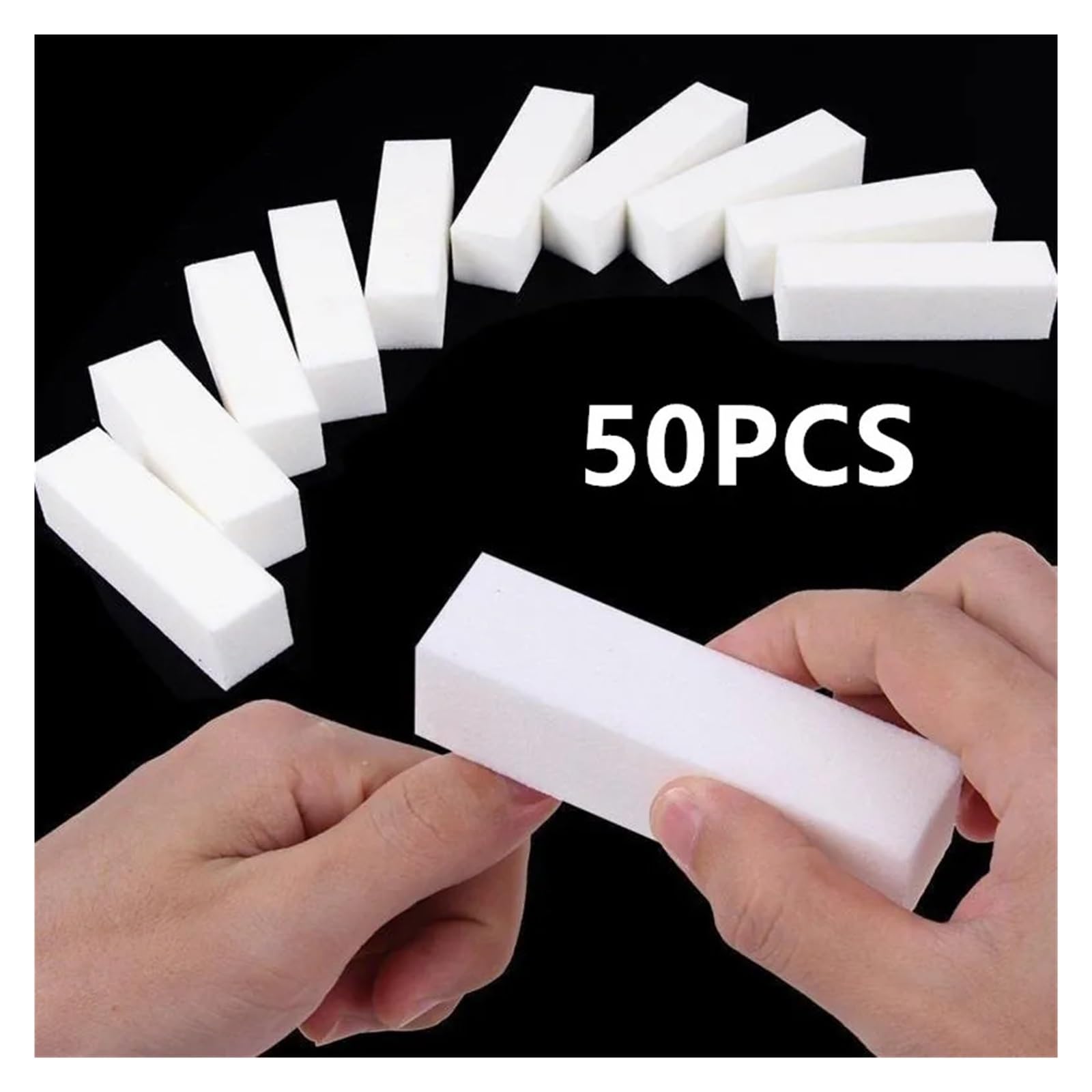 10/20/50 pezzi professionale for unghie buffer di file blocco manicure pedicure levigatura lucidatura spugna strumenti for nail art(50pcs White)