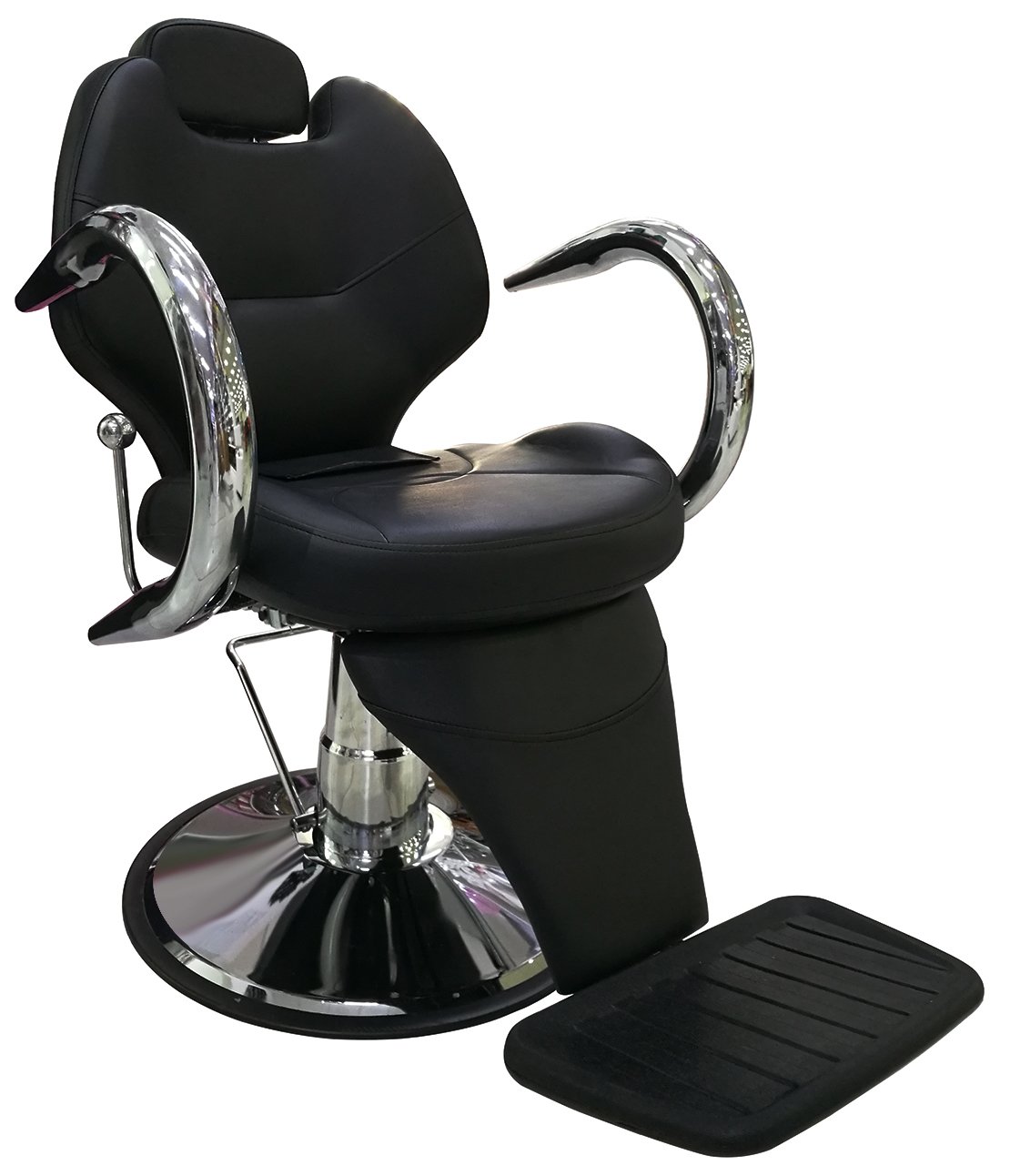 Sillón Profesional de Peluquería Barbero Masaje Tattoo, 360º Giratoria con Base Fijo y Apoyapies, Sillón Ajustable Altura Regulable, Asiento Suave y Material Cómodo para Peluquería