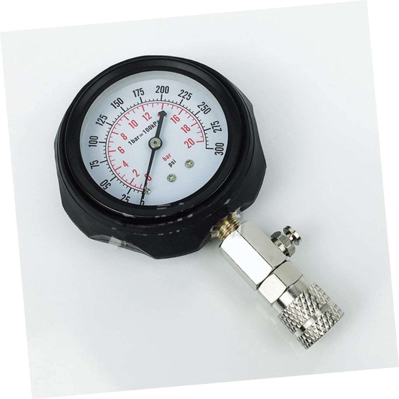 Cabilock Manómetro de Compresión para Motor de Gasolina, 0-300 Psi, Adaptadores Roscados y Conos de Goma para Diagnóstico del Cilindro