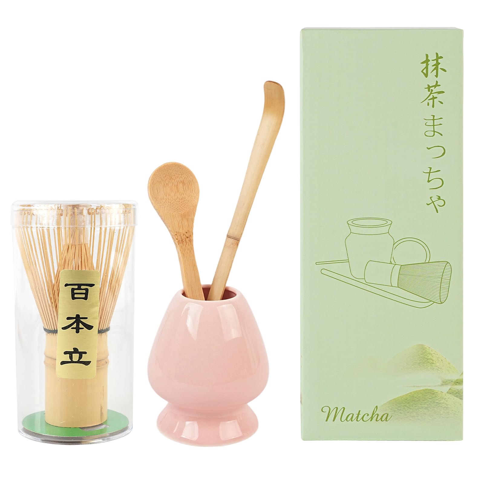 Amazon | voocye 茶筅 百本立 茶せん 茶道具 4点セット 抹茶 粉末