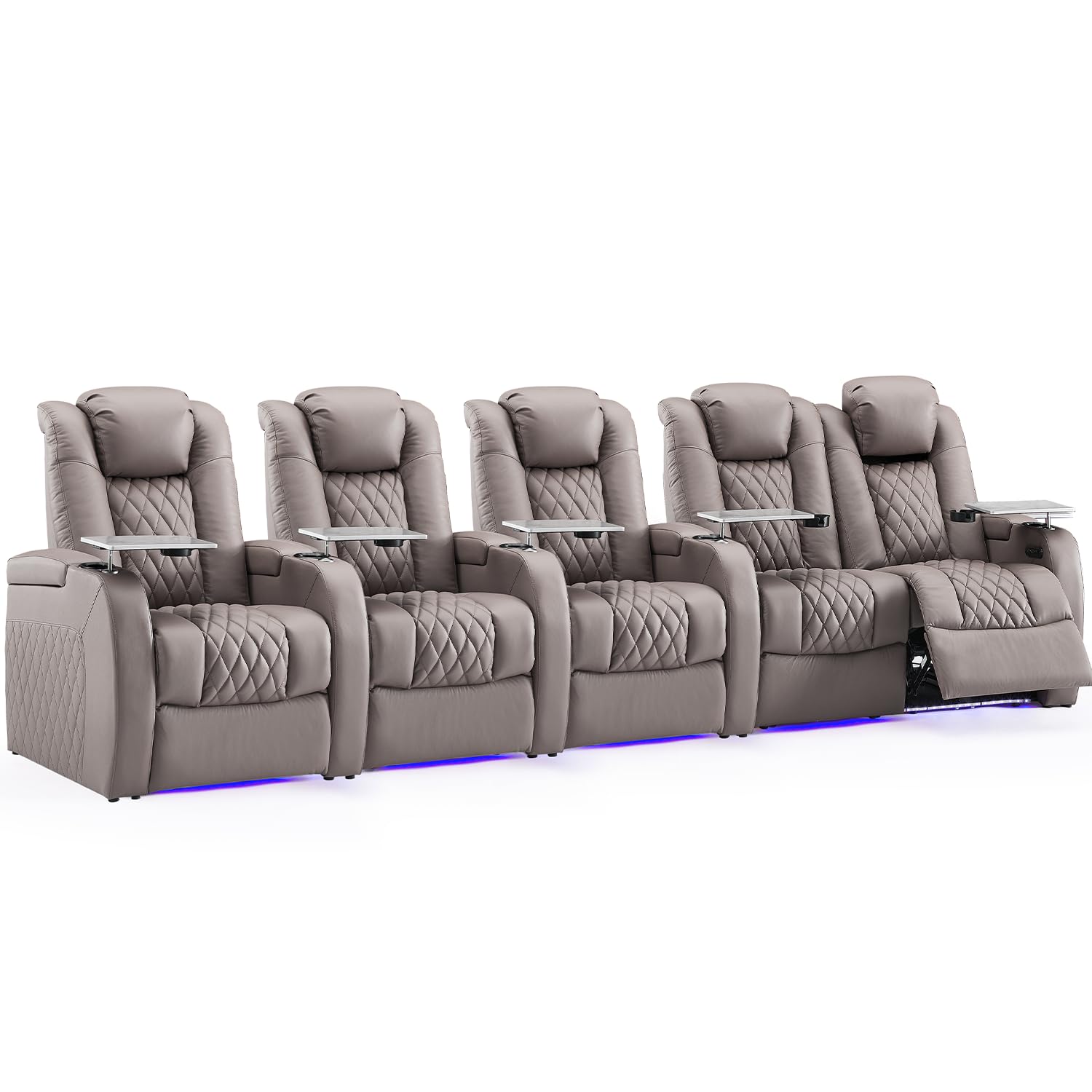Weilianda Home Theater Seating, Top Grain Leather Movie Theater Chair