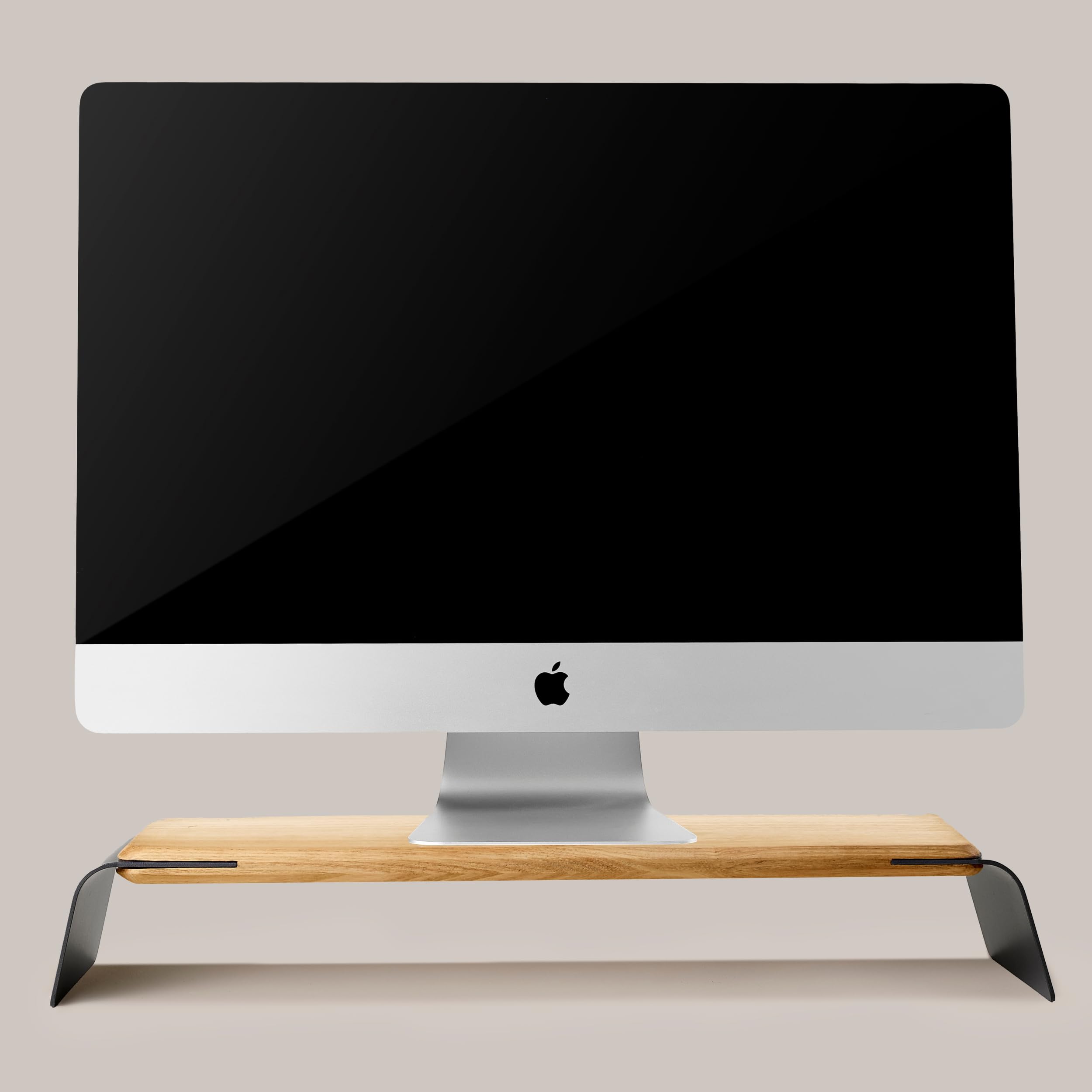 NOOE Aged Oak Monitor Stand (60x24x15 cm) – Ergonomic Desk Riser for Eye-Level Viewing | Compatible with Apple, HP, Dell, Lenovo & More | Sleek Desktop Stand for Home, Office & Workspaces-image-8