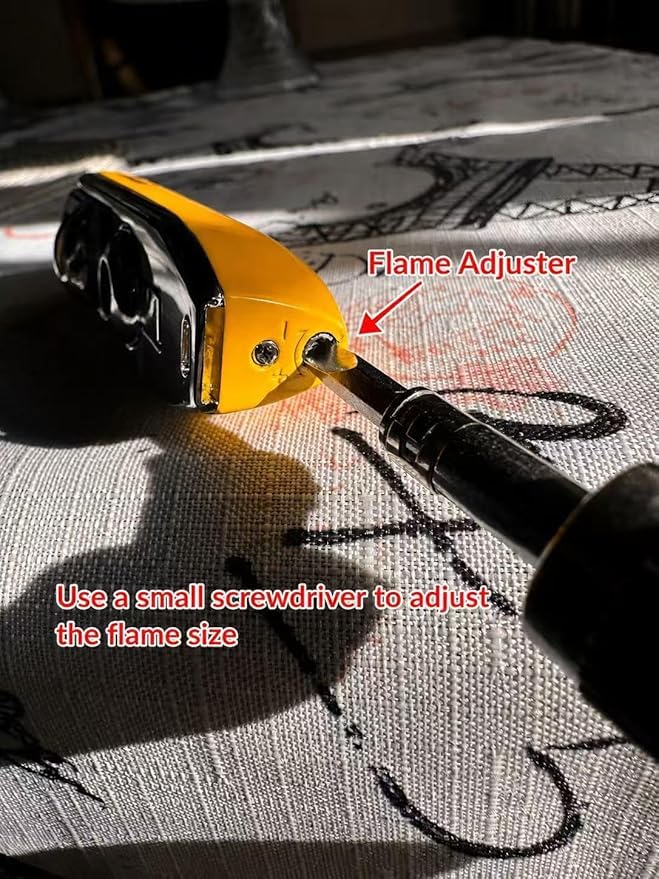 Encendedor de soplete 3 llama con punzón amarillo miniatura 7