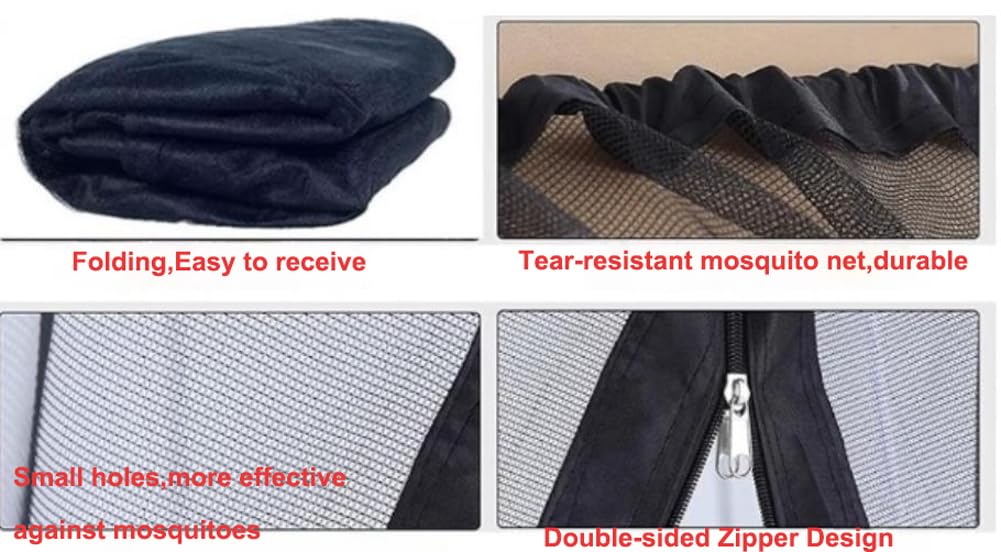 Zanzariera esterna kaki,Tenda da campeggio Patio cortile cortile copertura a maglia,Spazioso zanzariera zanzariera per gazebo con cerniera