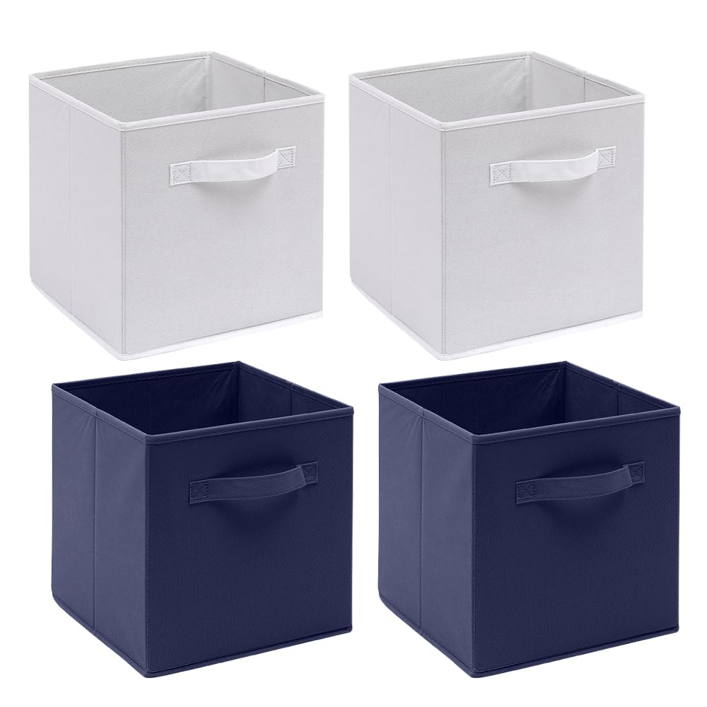 Homullel Foldable Storage Cube Boxes Set of 4, Storage Unit Box with Handle, Collapsible Storage Bins Organiser for Shelf Closet Organization — image 1