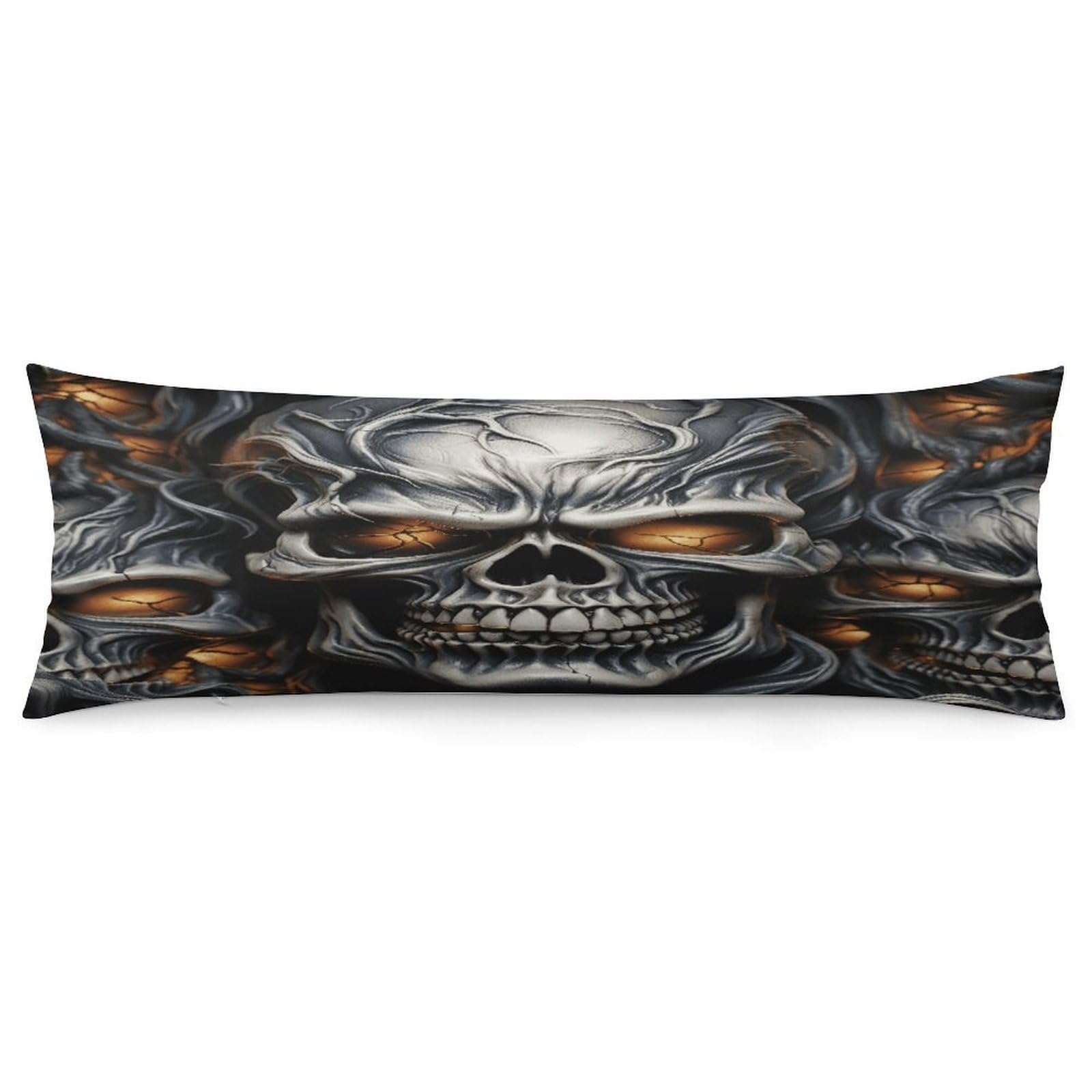 Cool Evil Skull Throw Pillow Cover Soft Pillow Case Decorative Lumbar Pillow Cover Cozy Throw Pillowcase Polyester Rectangular Cushion Case Decor for Couch Sofa Bed