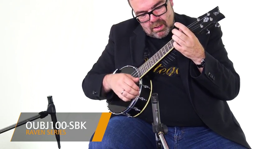 Watch Ortega Guitars OUBJ100-SBK Raven Series 4-String Ukulele