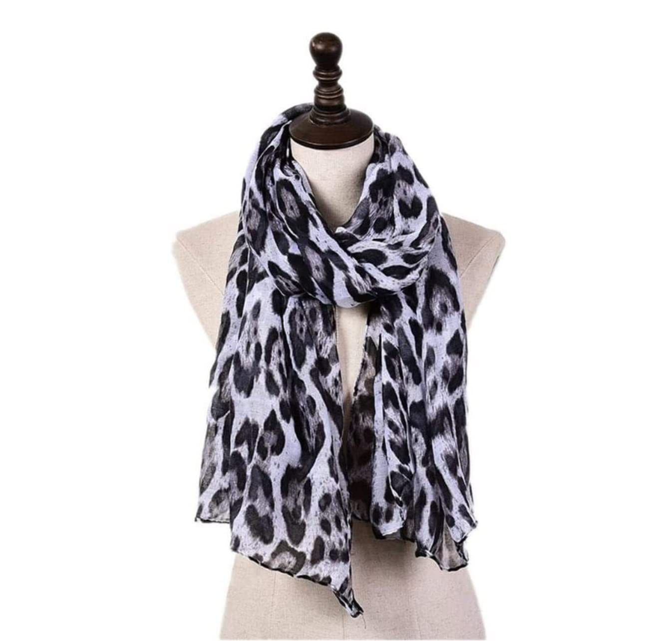 Sciarpa Calda Sciarpa Invernale da Donna, Avvolgente, Calda, Protezione Solare, Motivo Leopardato, Regalo per La Vita Quotidiana(F)