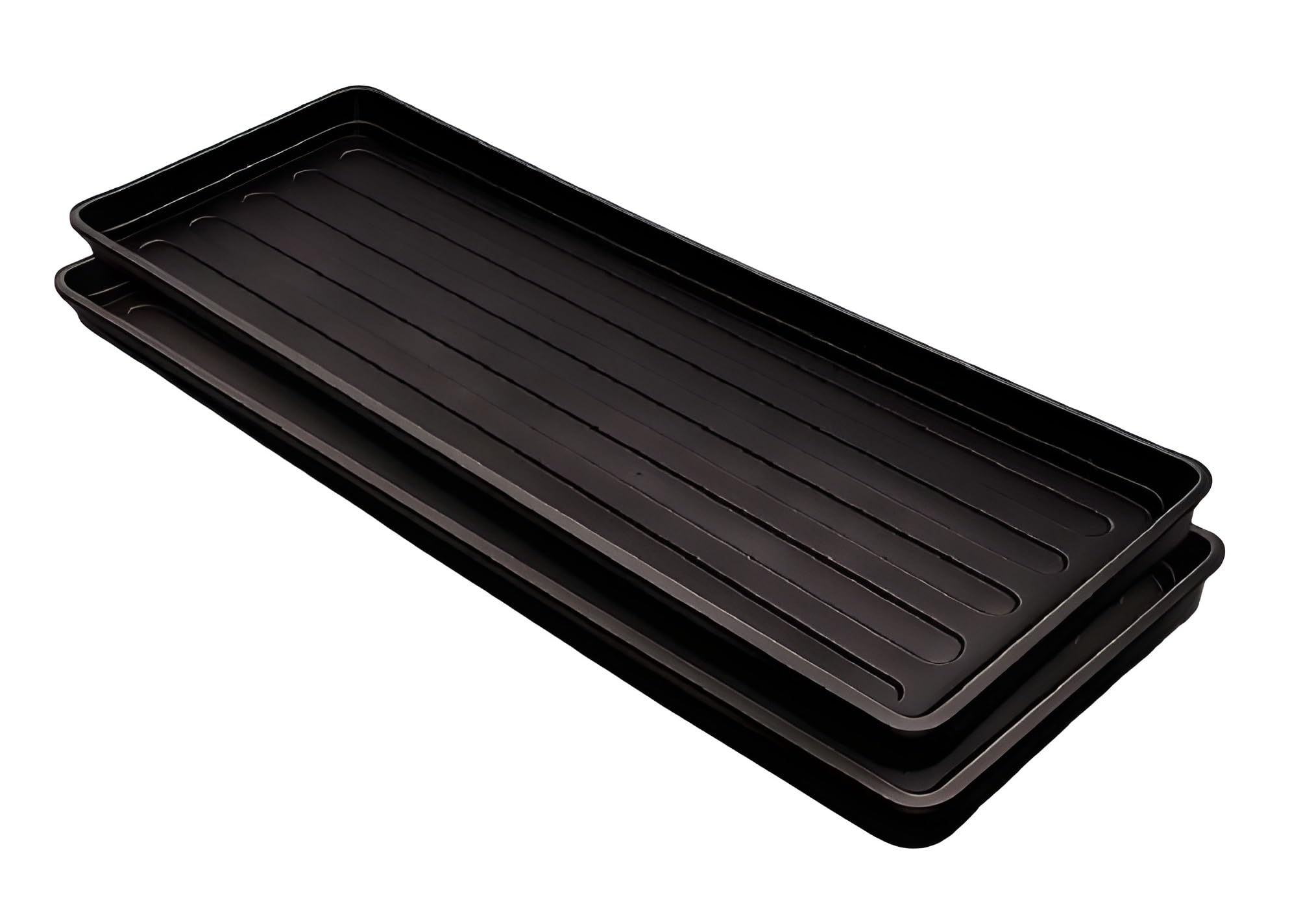 2X Grow Bag Tray Heavy Duty Plant Trays for Seedlings Pots & Grow Bags Waterproof Seed Tray Drip Tray for Indoor & Outdoor Gardening Greenhouse Reusable Growbag Planting 100 x 40 Reusable Tray