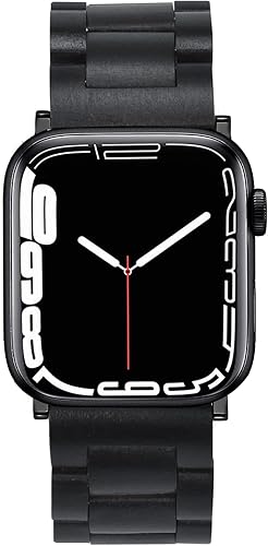 Miniatura 5 de Natural Wood Watch Band Compatible with Apple WatchStainless steel butterfly buckle Hardwood Replace strap For iWatch SE series Mens