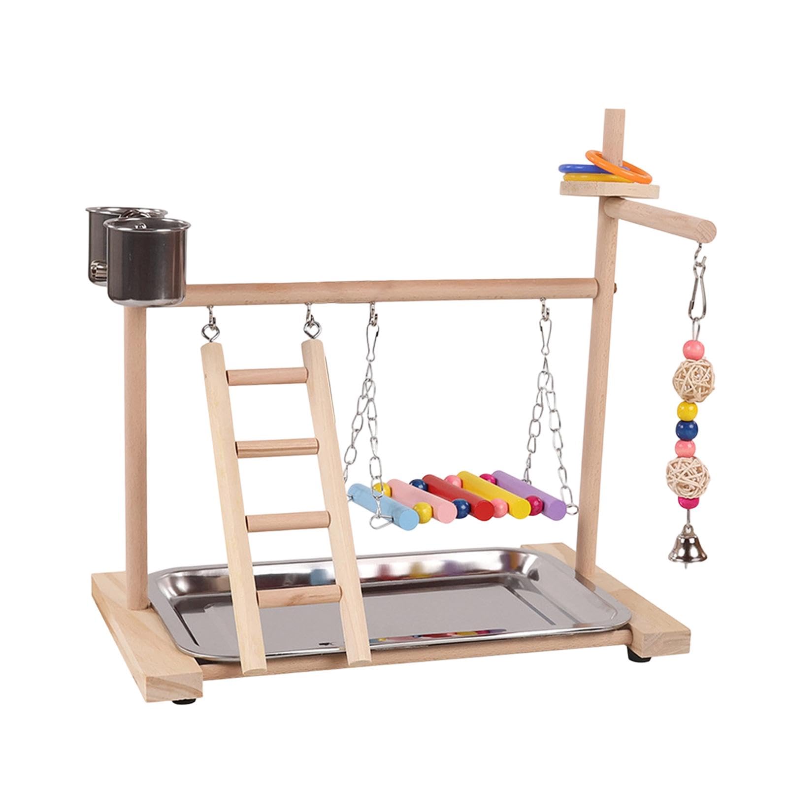 Parco Giochi per pappagalli, Supporto per pappagalli, Facile da Montare, Supporto in Legno per parrocchetti, per Uccelli, per parrocchetti, Piccoli
