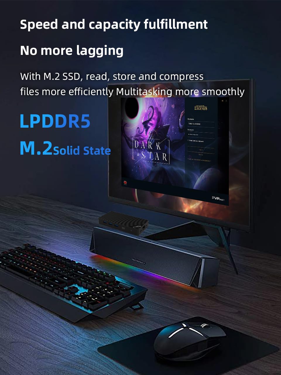 youyeetoo BY52 Mini Pc, In-tel N100 CPU -12th Gen Alder Lake - fino a 3,4 GHz, 12/16 GB LPDDR5 RAM, 256 GB - 1 GB NVMe, Mini PC da gioco, con doppio HDMI 2.0 4K, Office/HTPC (16 GB + 512 GB SSD)