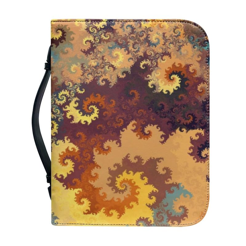 Garronmavis Pixel Orange Painting Bible Cover for Men Women, Spiral Paintings Bible Carrying Case, Fractal Art Bible Book Covers - 2XL — image 1