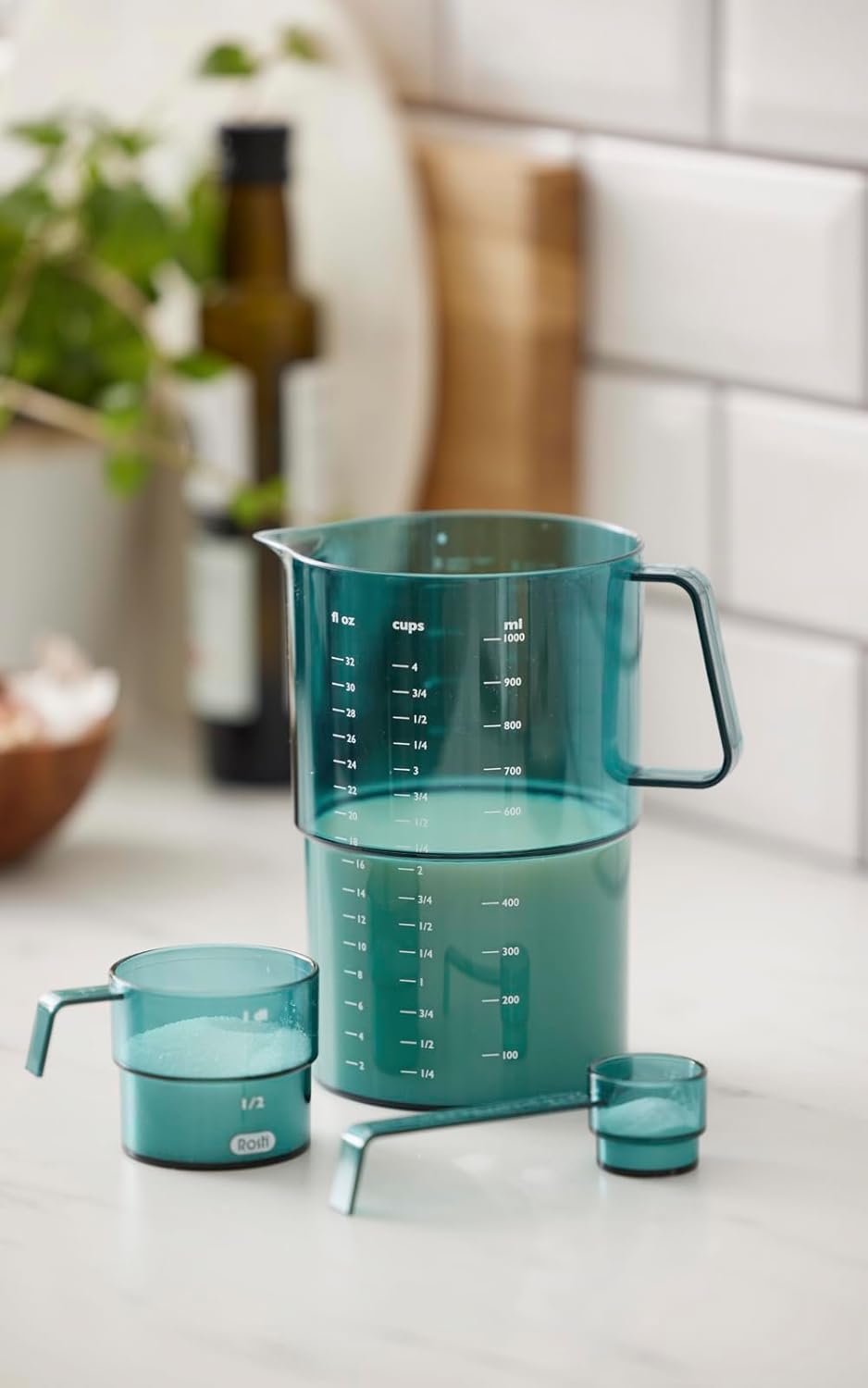 Rosti 25895-CN Measuring Cup Set, Set of 4, Nordic Green