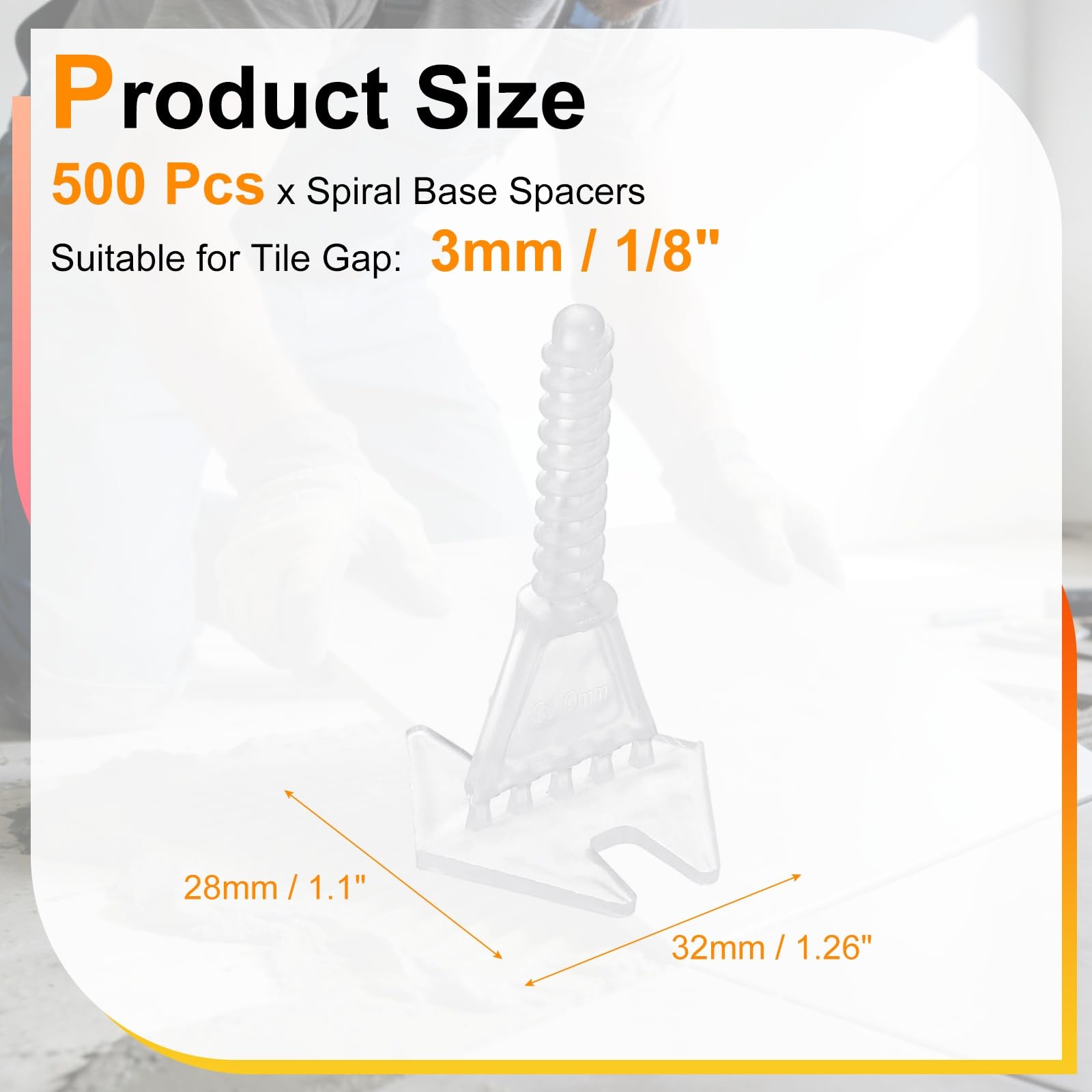 PATIKIL 500 Pcs 1/8 Pouce Écarteurs En Spirale Pour Carreaux Blanc
