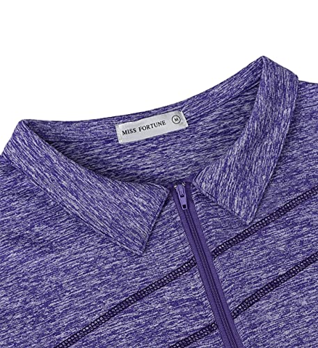 Miss Fortune Womens Activewear Tops, Fit For Hiking Running Golf Yoga Sport Outdoor Short Sleeve Purple 3Xl #TOP4