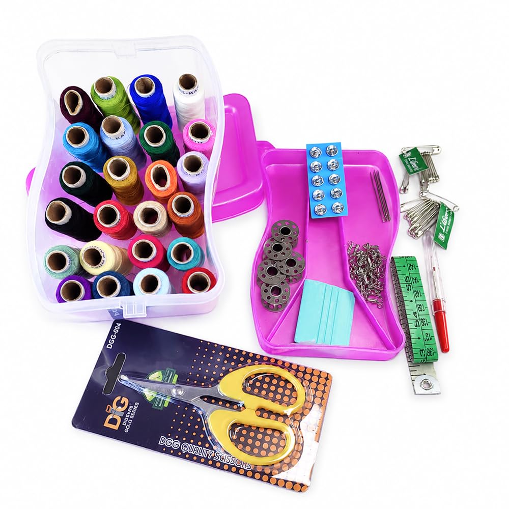 GOELX Sewing kit, Daily Needs Multipurpose Travel Kit with All Accessories, Sewing Threads & Stitching Materials