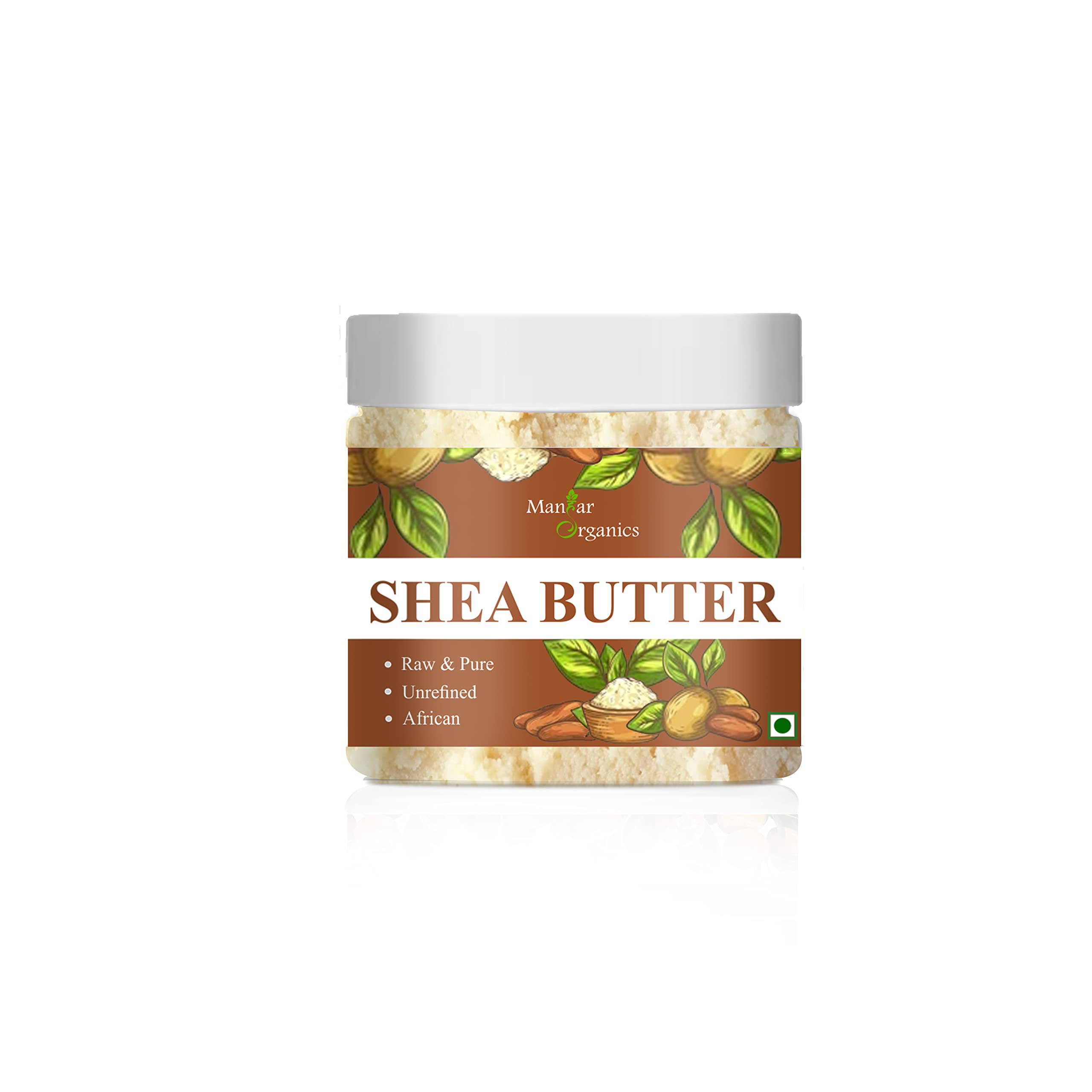 African Shea Butter Jar 125gm - Raw & Unrefined Organic Body Butter | For Skin, Body, Hair & Stretch Marks