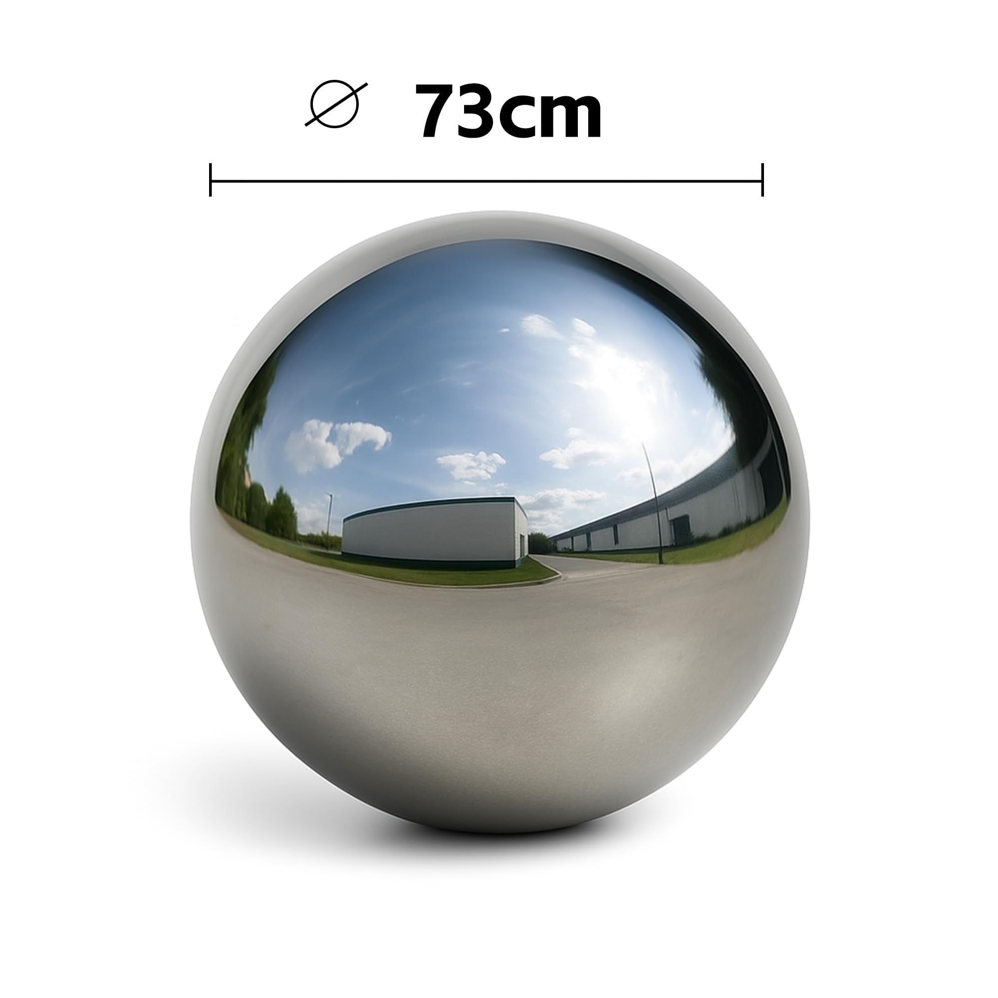 Köhko Kula ogrodowa 3-150 cm (rozmiar 73 cm) polerowana z wysokiej jakości stali nierdzewnej kula dekoracyjna rozmiar 73 cm