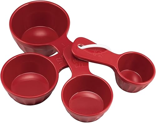 UP ware - Juego de 4 tazas medidoras de melamina líquida y seca multiusos para el hogar, herramientas esenciales para cocinar y hornear, tazas