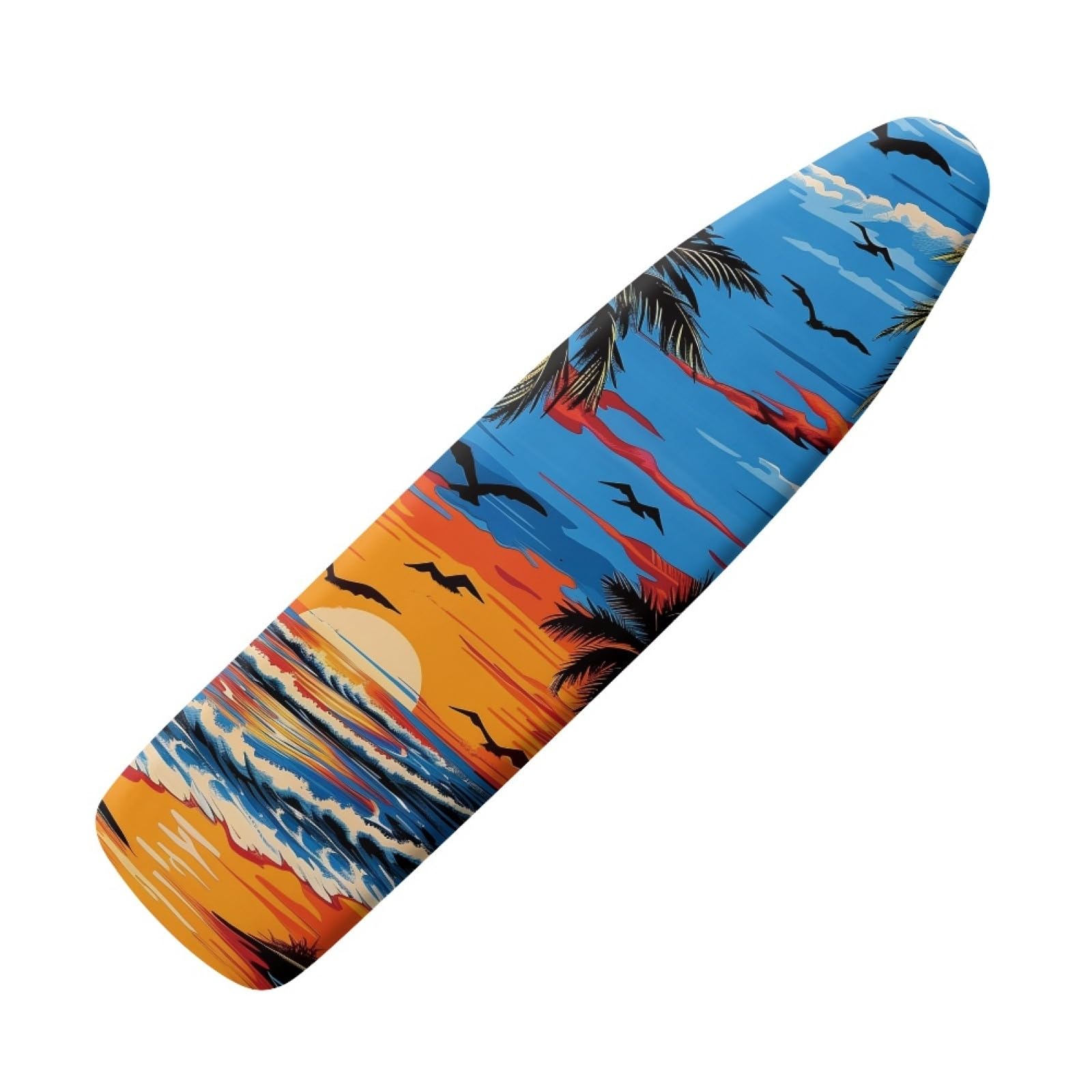 Extra large ironing board cover 140 x 45 Blue Orange Thick cotton pad Ironing Board Cover Elastic washable,Resist Scorching and Staining,Heat Reflective & Vapour Permeable,Easy Fit