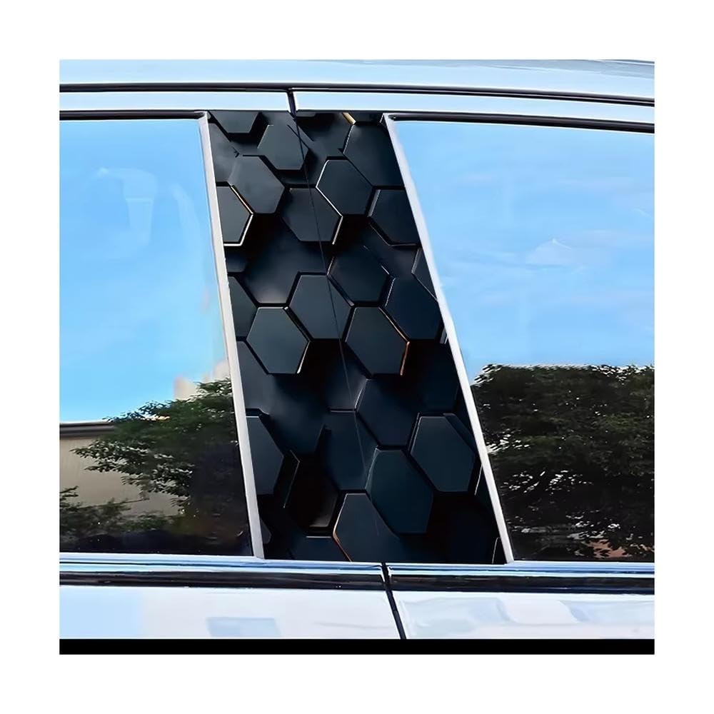 Dabhuoc One Color Car Parts 2 Pcs Car Center Column Decal Honeycomb Scratch Resistant Personalized