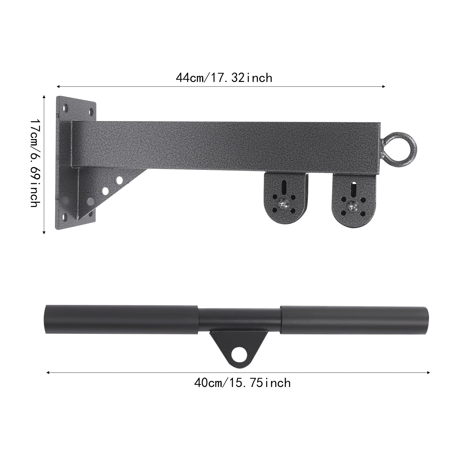 Juego de cables de fitness para montaje en pared, 150 kg, capacidad de carga para entrenamiento en casa, ejercicios, brazo, espalda, hombro, entrenamiento, color negro, ahorra espacio