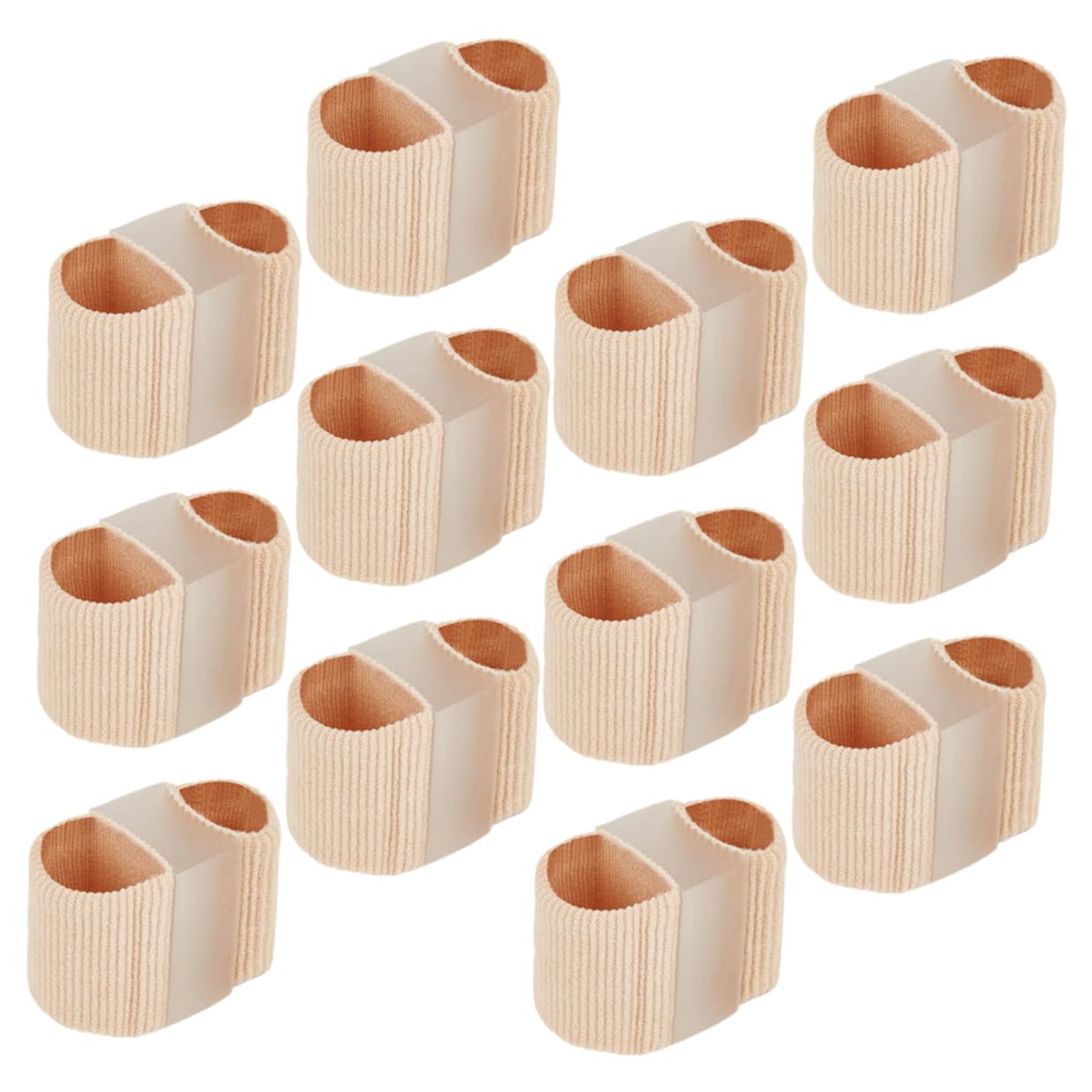 12pcs Skin Tone Toe Separators for Women Bunion Corrector Pads Overlapping Toe Spacers Pedicure and Manicure Tool for Hallux Valgus Relief