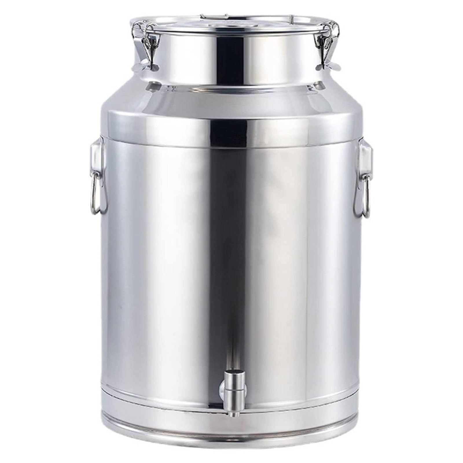 AYCDL 304 Stainless Steel Milk Can, Heavy Duty Milk Transport Barrel Pail Tote Jug with Faucet and Silicone Sealed Lid Water Jug Ice Bucket for Liquid Storage,7.4Gal/28L