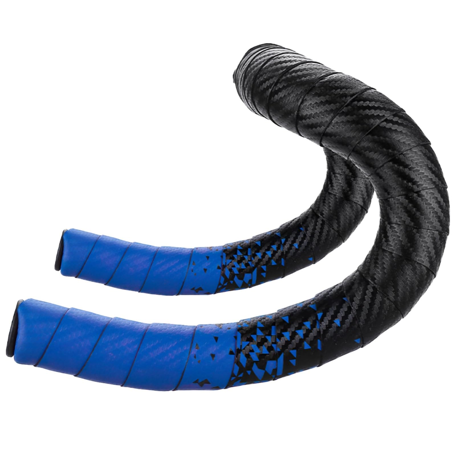 84.6-Inch Pu Handlebar Tape, Carbon Fiber Pattern Bar Wrap for Road & Gravel Bikes, Shock-Absorbing, Non-Slip Grip, Black & Blue Finish