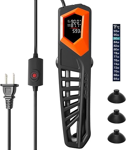 HITOP Calentador de acuario de titanio de 600 W, calentador digital de peces con pantalla LED de temperatura y controlador externo, para pecera disponible en Yaxa Peru