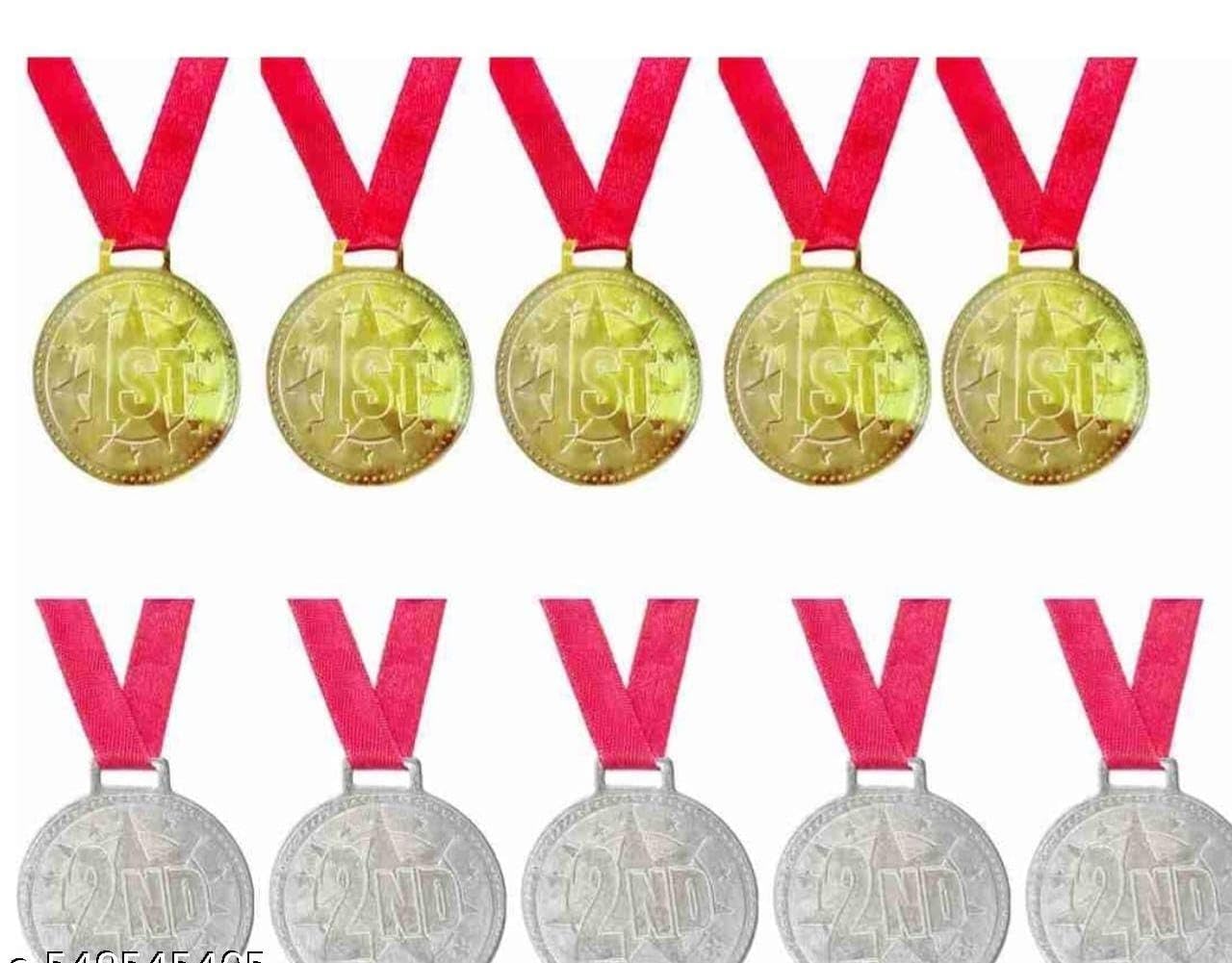 Metal Winner Medal with Ribbon | Gold Silver Bronze Award Medal for Sports & Games (SGR Pack of 12)-picture-22