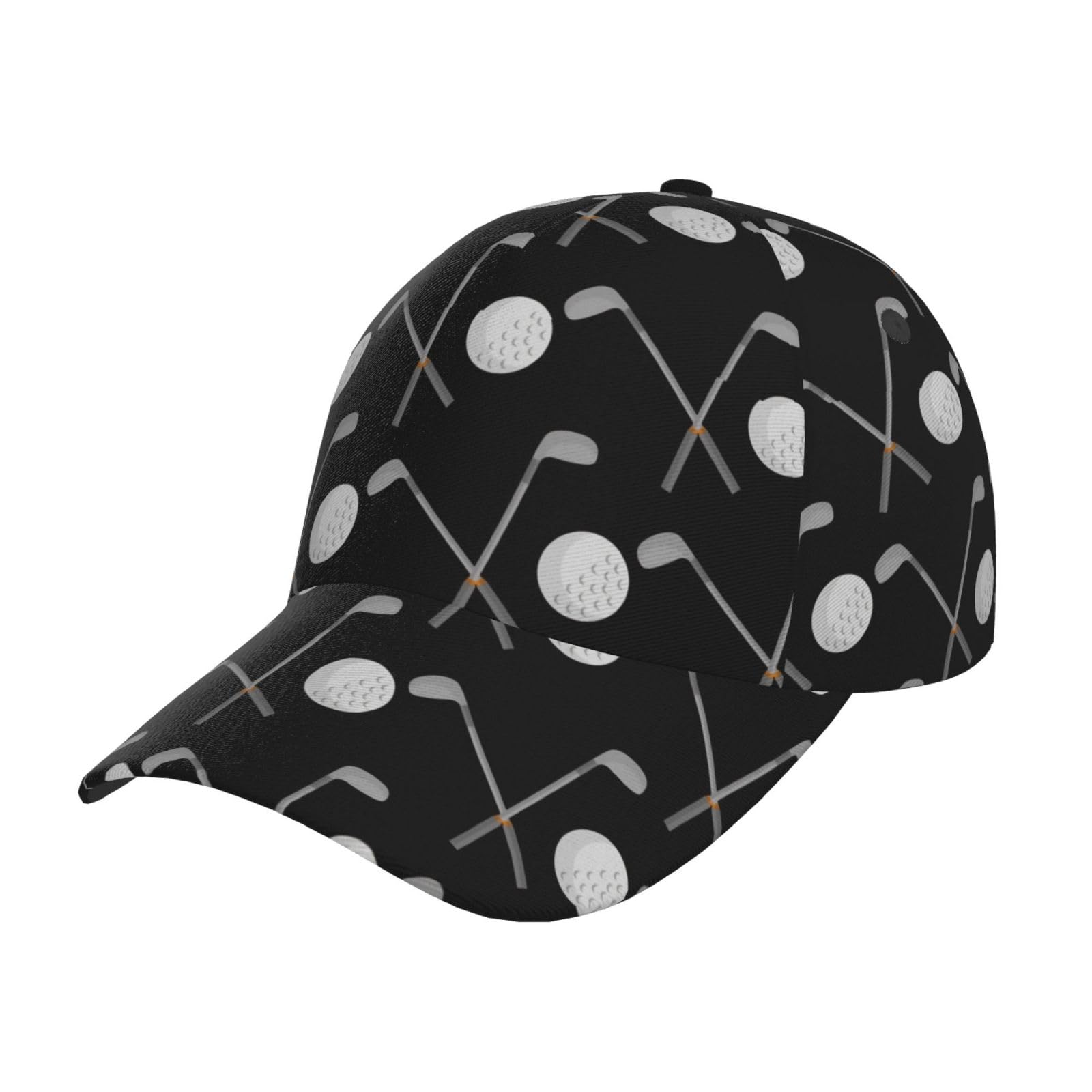 Retro Golf Pattern Flat Hat Women Men Golf Ball Baseball Cap Adjustable Snapback Trucker Hat