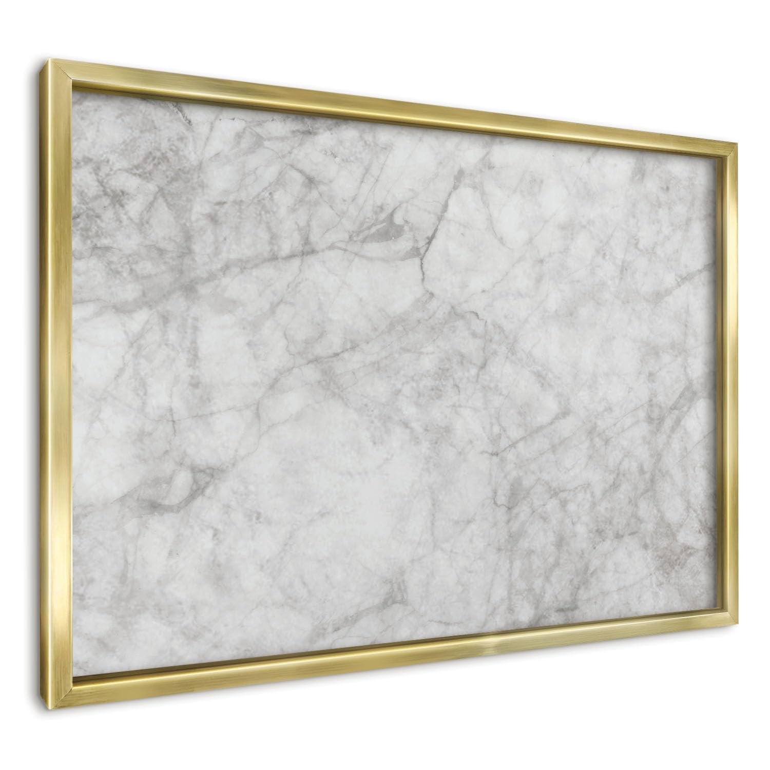 Panel Magnético Informativo 60x40 cm | con Marco Dorado | Mármol Gris | Montaje Fácil | Pizarra de Pared | Para Restaurante y Bar | Expositor para Menú, Ofertas del Día